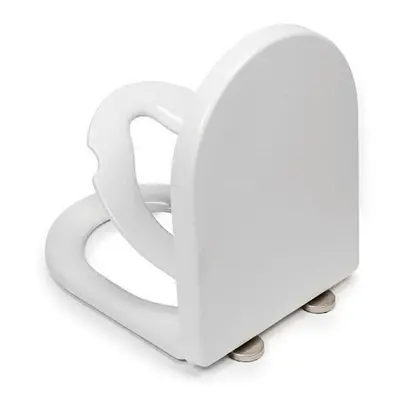 Croydex Hilier Stick 'n' Lock Soft Close D-Shape Family Toilet Seat White - WL112322H