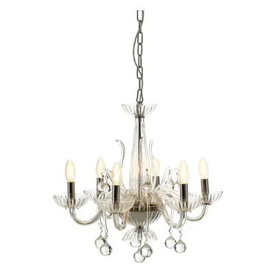 Premier Housewares Murano Bulb Clear Crystal Chandelier