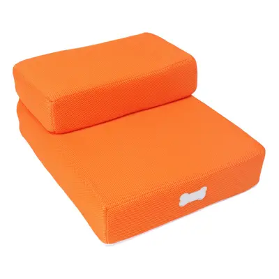 (Orange) Pet Stair Puppy Dog Cat Soft Indoor Sofa Bed Folding Ramp Ladder