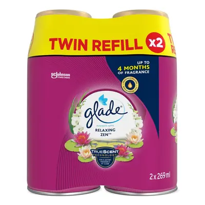 Glade Automatic Air Freshener Refills, Room Spray & Odour Eliminator, Relaxing Zen, Pack of Duos