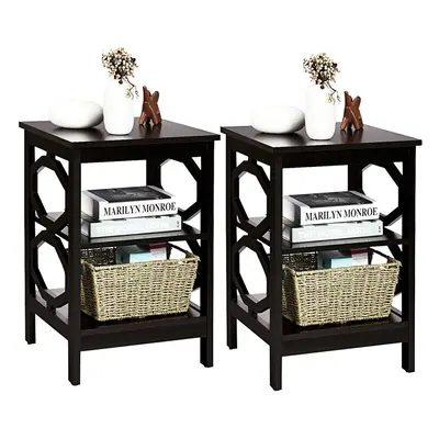 3-Tier Nightstand Sofa Bed Side Table Multifunctional Storage Stand