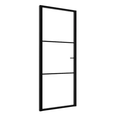 vidaXL Interior Door Barn Door Sliding Door ESG Glass and Aluminium Black