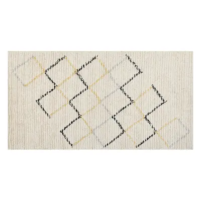 Cotton Area Rug x cm Beige TEZPUR