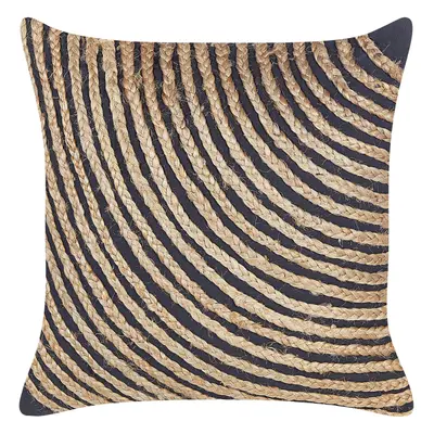 Cotton Cushion with Braided Jute x cm Beige and Black BERGENIA