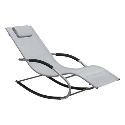 Sun Lounger Metal Grey CARANO