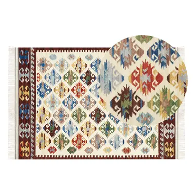 Wool Kilim Area Rug x cm Multicolour AKNALICH