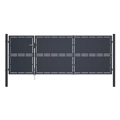 (350 x cm) vidaXL Garden Gate Steel Anthracite Outdoor Fence Doors Patio Gate Multi Sizes