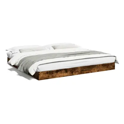 (smoked oak, x cm/ cm) vidaXL Bed Frame Home Bed Base Bedstead Brown Oak 140x190 cm Engineered W