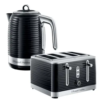 Russell Hobbs Inspire Slice Toaster & Kettle Set, Black