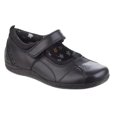 (3.5 UK, Black Leather) Hush Puppies Childrens Girls Cindy Senior Back To School Shoes