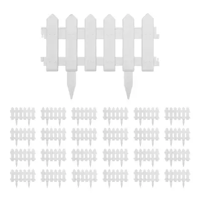 vidaXL 25x Lawn Edgings PP White 10m Garden Borders Grass Edges Fence Barrier