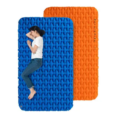 (Orange) 200x120cm Inflatable Air Mattresses Double Camping Tent Sleeping Mat Moisture Proof Pad