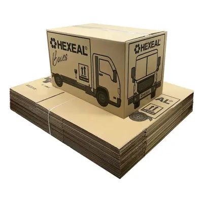 Hexeal 52cm x 31.5cm x 32.5cm Large Moving Box, Pack | Packaging Box, Storage Box, Extra Strong