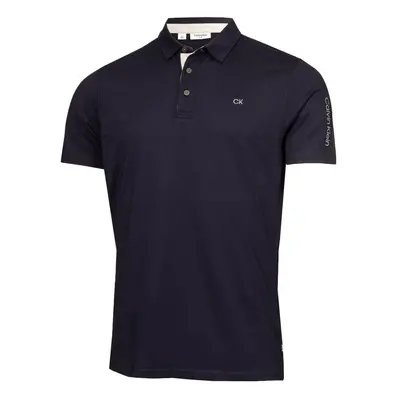 (S, Navy) Calvin Klein Mens Uni Golf Moisture Wicking Breathable Polo Shirt