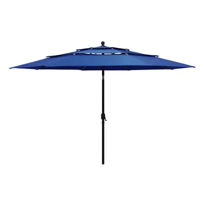 vidaXL 3-Tier Garden Parasol with Aluminium Pole Outdoor Umbrella Azure Blue