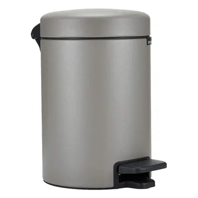 Brabantia NewIcon Pedal Bin L (Mineral concrete grey) Soft-closure Bathroom Rubbish Bin, Removab