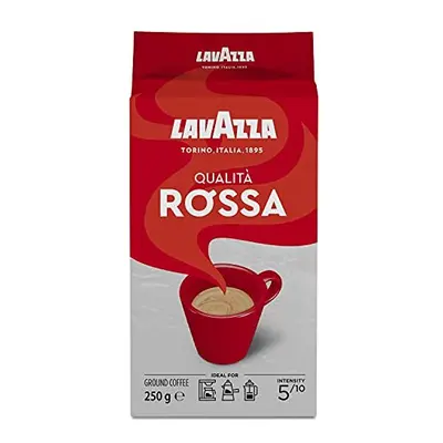 Lavazza Qualita Rossa, Arabica and Robusta Medium Roast Ground Coffee, g, (Pack of 12)