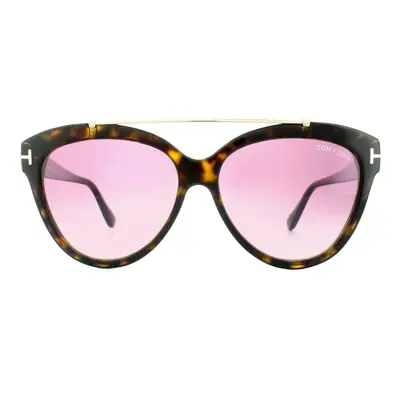 Tom Ford Sunglasses Livia 52Z Dark Havana Gradient Mirror Violet