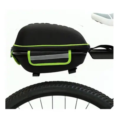 (Blackï¼Green) Bicycle Drop-proof Large Capacity Rack Bag Free Waterproof Cover