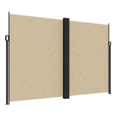 (beige, x cm) vidaXL Retractable Side Awning Outdoor Privacy Screen Balcony Sunshade Shelter