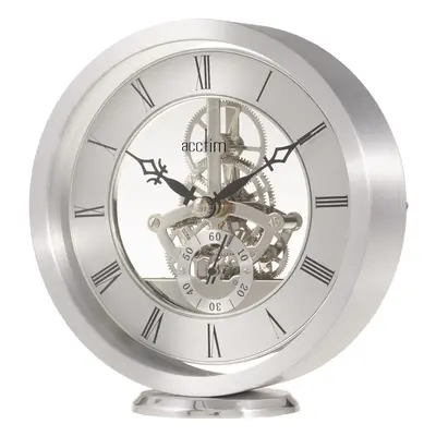 Acctim Silver Tone Skeleton Battery Mantel Clock Millendon