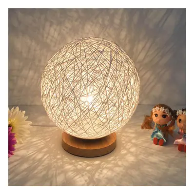 (White) 60W E27 Dimmable Sepak Takraw Wood Desk Light Night Lamp AC110--220V