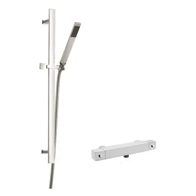 Square Bar Valve & Sheer Slide Rail Shower Kit - Chrome - Balterley