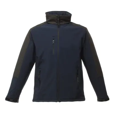 (L, Navy/Black) Regatta Mens Hydroforce 3-Layer Softshell Jacket (Wind Resistant, Water Repellen