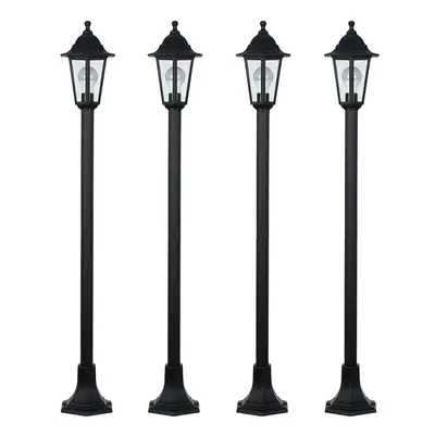 4 x Traditional Victorian Style 1.2m Black IP44 Outdoor Garden Lamp Post Bollard Lights