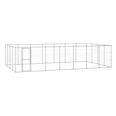 vidaXL Outdoor Dog Kennel Galvanised Steel 33.88 m? Patio Puppy Dog House Cage