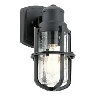 Outdoor IP44 Bulb Wall Light Lantern Textured Black LED E27 40W d01821