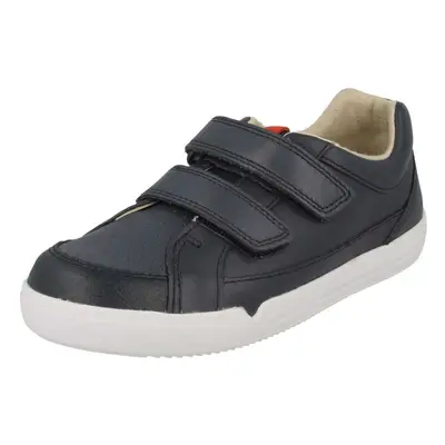 (UK 13.5 Child, Navy (Blue)) Boys Clarks Casual Hook And Loop Fastening Shoes Emery Walk K - F F