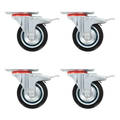 (16 pcs) vidaXL Swivel Casters with Double Brakes Furniture Casters Trolley Caster