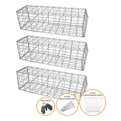 Gabion Baskets Cages Mesh Wire Stone Planter Garden / x x 30cm / Pack