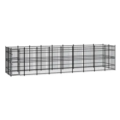 vidaXL Outdoor Dog Kennel Steel Outdoor Puppy Enclosure Dog Pet Supply Cage