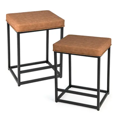 60cm Counter Height Stools Barstool Set of Modern Square Pub Stools