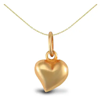 Jewelco London Ladies 9ct Yellow Gold Love Heart Charm Pendant - JPC221