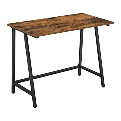 VASAGLE Computer Desk, Writing Desk with Steel Frame, Rustic Top, Work Table for Office and Home