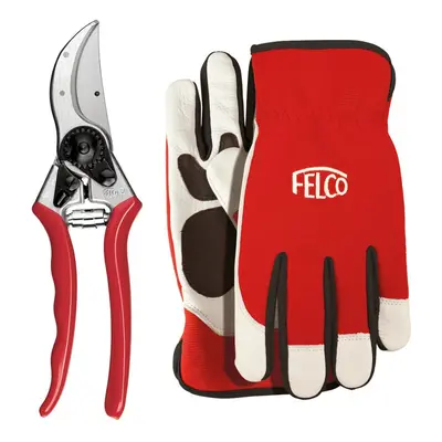 (Small) Felco Model Secateurs with Leather work gloves - Pruning shears Genuine Felco