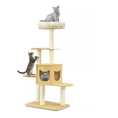 4 Levels Cat Tree Tower Climbing Activity Center w/ Scratching Posts