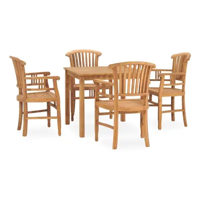 vidaXL Solid Teak Wood Garden Dining Set Piece Outdoor Table and Chairs