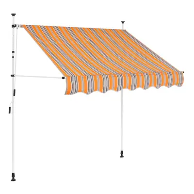 vidaXL Manual Retractable Awning 150cm Yellow and Blue Stripes Window Canopy