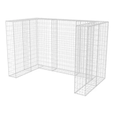 vidaXL Gabion Double Wheelie Bin Surround Steel 180x100x120cm Shed Surround