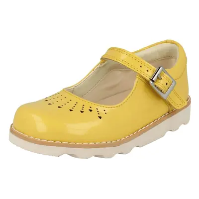 (Yellow, UK 4.5 Infant) Girls Clarks Cut Out Detailed Shoes Crown Jump - F Fit