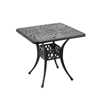 Cast Aluminum Square Outdoor Dining Table Black