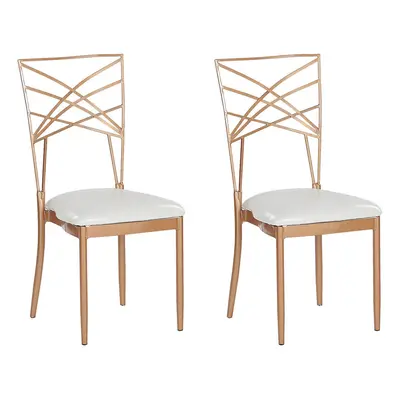 Set of Dining Chairs GIRARD Metal Rose Gold