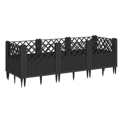 (black, 123,5 x 43,5 x 43,5 cm) vidaXL Garden Planter with Pegs Raised Bed Outdoor Flower Pot Pl