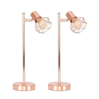 Angus Pair of Copper Table Lamp