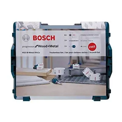 Bosch Professional pcs. Hole Saw Progressor for Wood & Metal Set (L-Boxx, ? mm, Accessory Drill)