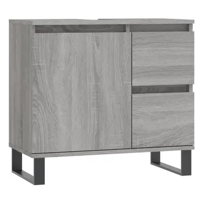 (grey sonoma) vidaXL Bathroom Cabinet Vanity Unit Highboard Cupboard White Engineered Wood